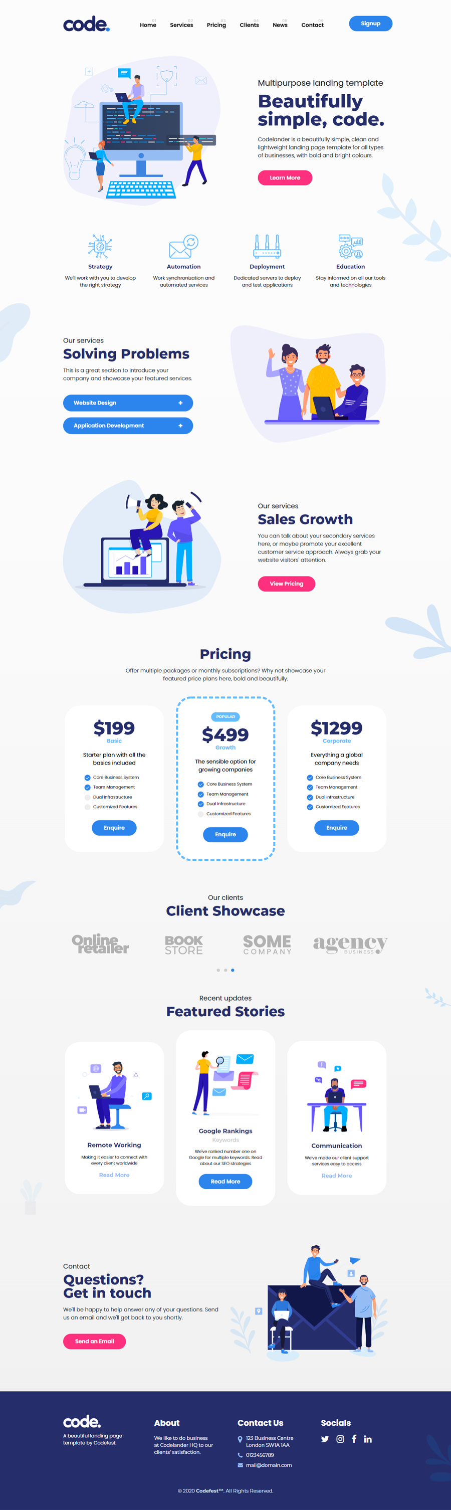 CODELANDER - Multi-Purpose HTML Landing Page Template for Business and Startups - 1